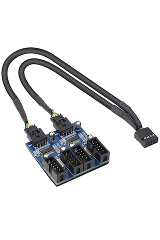 Alfais 6072 Anakart İç Usb Hub 9 Pin Header 1x4 Çoğaltıcı Port Genişletici Panel Rgb Dişi