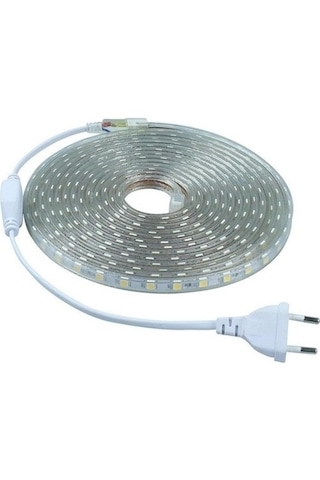 20 Metre Günışığı Silikonlu Hortum Şerit Led Işık Fişli 3 Çipli