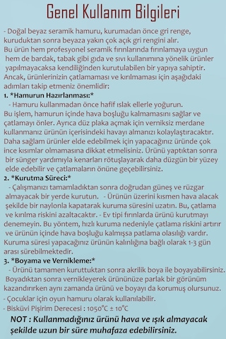 Beyaz Seramik Hamuru 6 Kg Kil Ebeşuar Seti 6x15 Ml Akrilik Set 100 Ml Vernik Ahşap Merdane Zımpara Çok Renkli