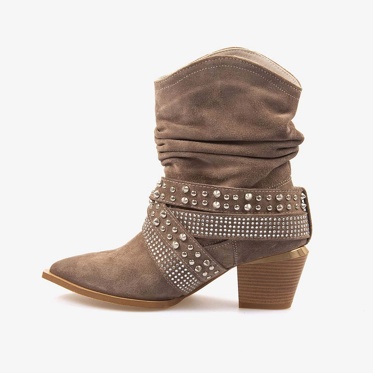 Kemal Tanca Hakiki Deri Süet Kadın Western Bot 26-103152k Bizonte Süet