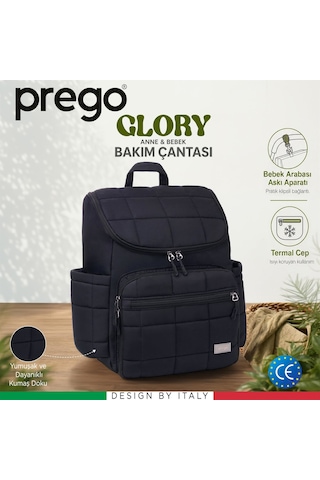 Prego Glory Bebek Bakım Çantası Siyah 3070