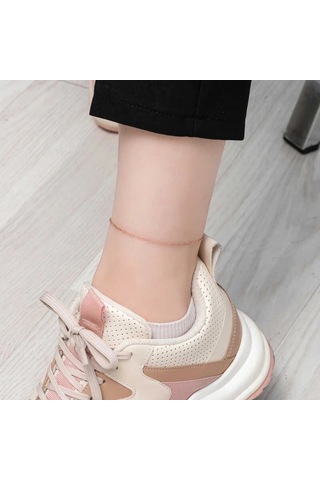 925 Ayar Gümüş Rose Zincir Desenli Halhal T8131 599599 A - Gümüş