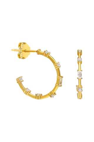 Luna Zirkon Küpe 717051 Gold Gümüş