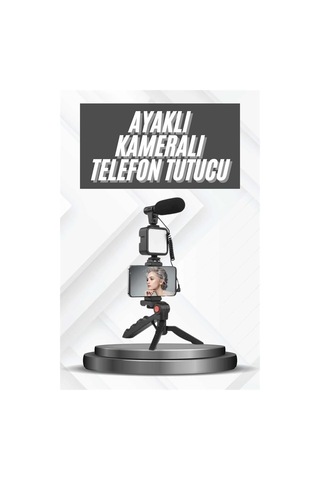Telefon Tutucu Youtuber Video Kayıt Mikrofonlu Işıklı Standart