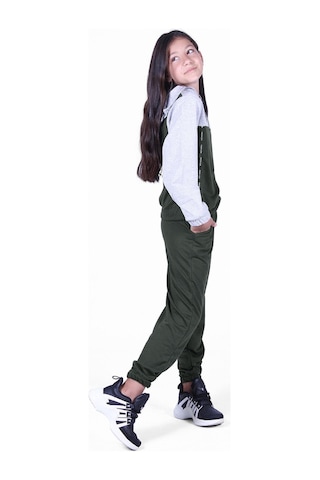 Fyk Kids Kız Çocuk Paris Baskılı Eşofman Takımı Haki Yeşil Haki