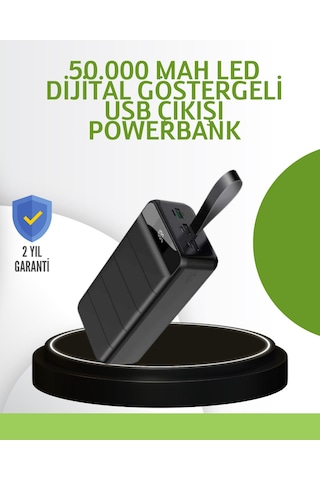 Ultra Güçlü 50.000 Mah Powerbank - Led Ekranlı, Çoklu Bağlantı Seçenekli, Akıllı Koruma Sistemli Şarj Ünitesi Çok Renkli