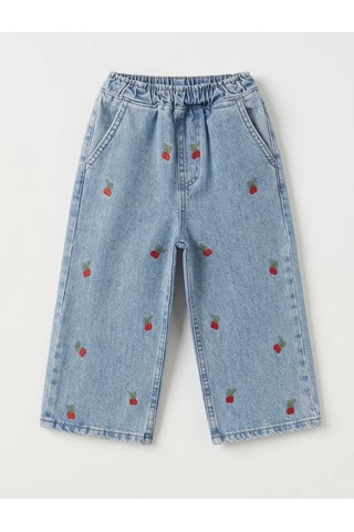 Laciel Paris La'cieel Paris 4047 Sloganlı Sweatshirt Cherry Wide Leg Jeans Kahverengi