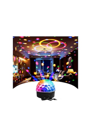 Vıp Renkli Led Işıklı Mini Disko Lambası Bluetooth Music Colorful Led Light + Hoparlör Usb Kablolu
