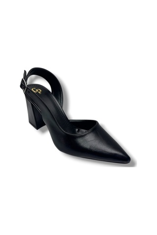Gedik Pasha 909-26 Cilt Kare Topuk Kadın Stiletto 8cm Siyah