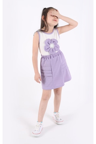 Aden Kids Kız Çocuk Etekli Alt Üst Takım Mor