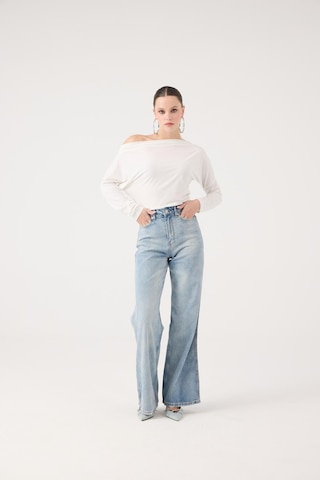 Holly Lolly Yüksek Bel Wide Leg Carino Jean Pantolon Mavi