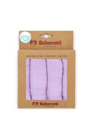 Beberotti 4'lü Müslin Bebek Ağız Bezi 25x25 Cm Çok Renkli
