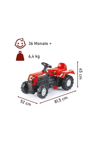 Minik Çiftçiler İçin Eğlence: Ranchero Pedallı Kırmızı Traktör İle Eğlence Zamanı 81 Cm