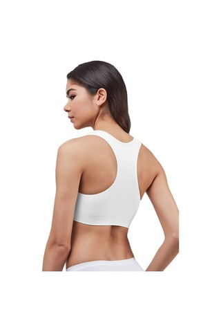 Normbody Kadın Dikişsiz Pedli Çapraz Askılı Sütyen Beyaz