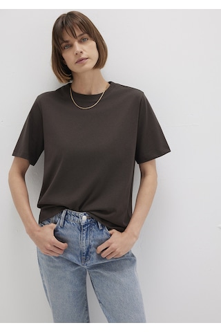 Mavi - Kahverengi Basic Tişört 1600965-90707 Kahverengi