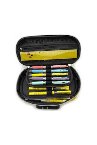 Şifreli Kilitli Büyük Kapasiteli Karikatür Kalem Kutusu Sari