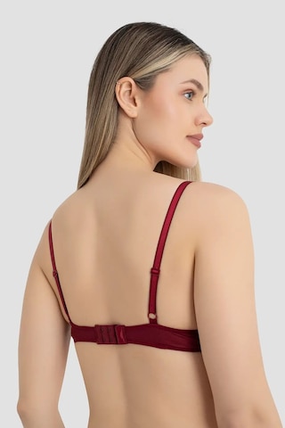 Astrid T Premium Düz Ayarlanabilir Dokuma Kadın Balenli Dolgulu Destekli Sütyen 3'lü Set Siyah Beyaz Bordo