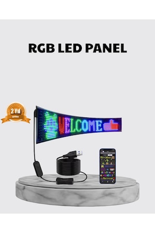 Rgb Led Panel - Çok Renkli, Kumandalı, Usb Bağlantılı Yazı Ve Gıf Gösterimli Akıllı Lamba