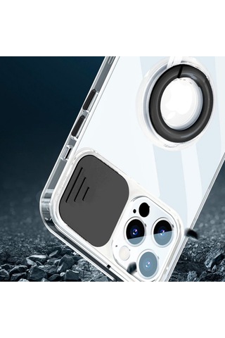 Ally Apple Uyumlu iPhone 11 Pro 5.8Inç Kilif Sürgülü Kamera Lens Korumali Yüz 124794915 - Renk / Siyah