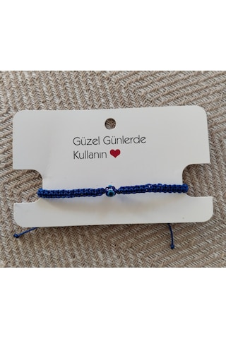 Nazar Boncuğu Örgülü Bileklik Lacivert