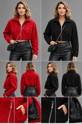 Duygu Altıntaş Kadın Kısa Blazer Ceket Fermuarlı, Astarlı Ve Cepli Siyah - 939583421 Siyah - 939583421 Siyah