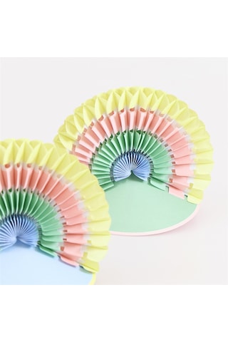 Meri Meri - Charm Party Rainbow Party Hats - Charm Parti Gökkuşağı Parti Şapkaları - 6 Adet Çok Renkli