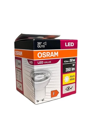 Osram 4,5w Gu10 Led Ampul - 350 Lumen, 3000k Sarı Işık, 36 Işık Açısı, 15.000 Saat Ömür, Enerji Ver Sku: Smg8690010150172 Açık Kahverengi