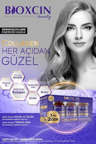 Bioxcin Beauty Collagen Tablet 3 Al 2 Öde - Tip1 Tip 3 Hidrolize Kolajen