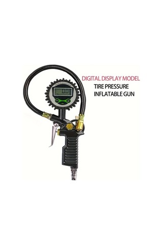 Boatshop1 Siyah Abd Araç Lastik Basınç Ölçer Dijital Lcd Ekranlı Led Aydınlatmalı Şişirme İzleme Özellikli Manometre