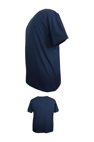 Battal Boy % 100 Pamuk 115 Kilo-150 Kilo Arası İçin Uygun Bedenli Bisiklet Yaka Düz Tişört Lacivert Lacivert