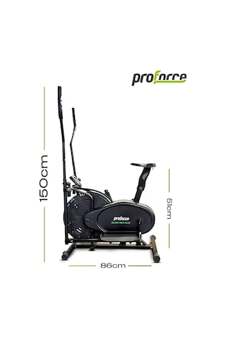 Proforce Manyetik Eliptik Fitness Bisikleti Blackway Siyah
