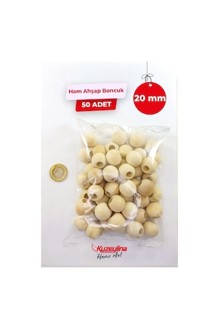 20 Mm Ahşap Ham Boncuk - 50 Adet