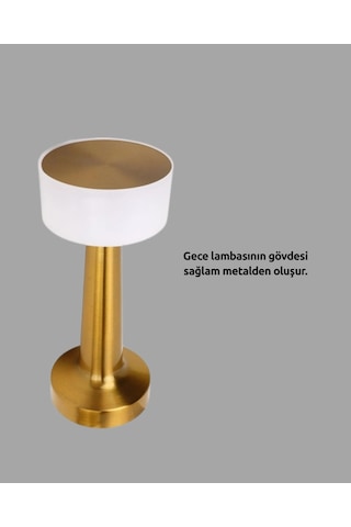 Mey İthalat Kablosuz Dokunmatik Masa Lambası Şık Modern Metal Gövde, Usb Şarjlı Diğer