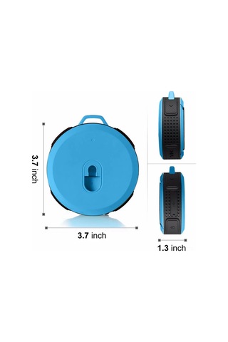 Xindoker Sıvıya Dayanıklı Mini Bluetooth Hoparlör - Suction İle Banyoda Müzik Dinle, Mikrofonlu Ve Ses Kontrolü Mavi