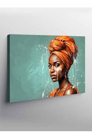 Kanvas Tablo Turuncu Afrikalı Kadın