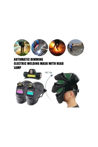 Kaynak Kask Kaynakçı Maske Ile Şarj Edilebilir Far Otomatik Karartma Purple