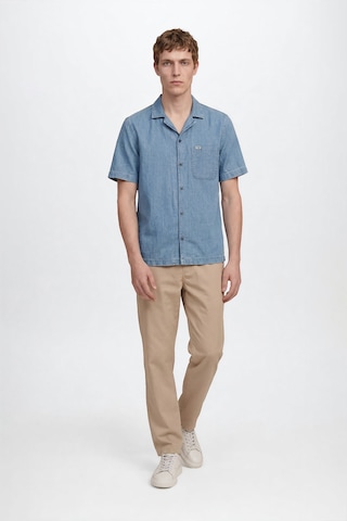Wrangler Pamuk Relaxed Fit Rahat Kesim Gömlek Yaka Denim Gömlek Mavi