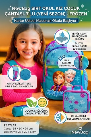 Newbag Frozen Sırt İlkokul Çantası-3'lü Set