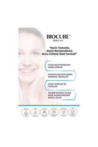 Biocure Kuru Hassas Ciltler İçin Yüz Temizleme Jeli 250 ML