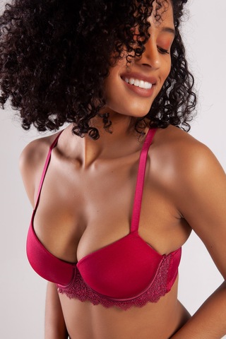 Etiler Collection Golshan Garland Big Size Plunge Bra, Şarap Rengi Konforlu Ve Şık Sütyen Çok renkli