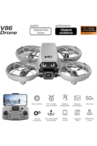 Drone Çift Hd Kameralı 90 Ayarlanabilir Engel Sensörlü, Tek Tuş Kalkış / İniş, Uzaktan Kumandalı