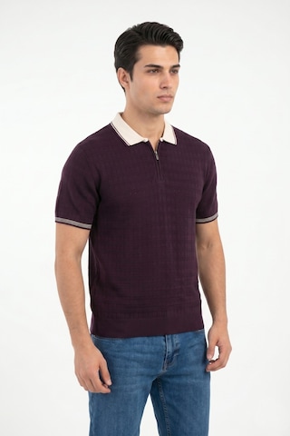 Baglan Erkek Spor Polo Yaka Triko Tişört Bgl-st05372 Mürdüm