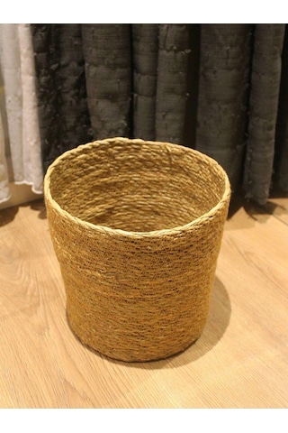 Hasır Silindir Sepet / Saksılık / Organizer / Düzenleyici Orta Boy