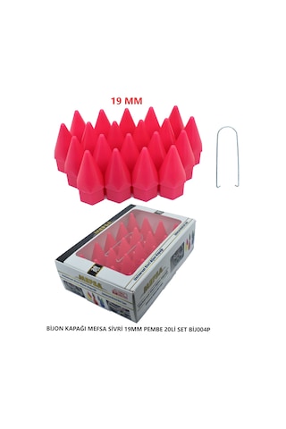 Bijon Kapağı Sivri 19 Mm Pembe 20 Li Set