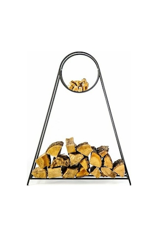 Soba Yanı Odunluk Metal Şömine Odunluğu Siyah