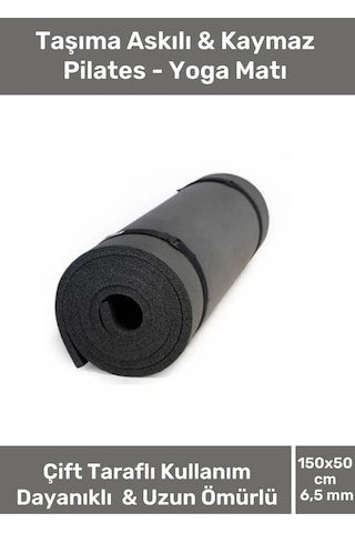 Taşıma Askılı Konfor Modeli Çift Taraflı Kaymaz Yoga Meditasyon Minderi Siyah Mat Çok Renkli