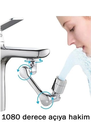 Acrobat Musluk Başlığı 1080 Derece Hareketli, Su Tasarruflu - 9079454105662 Krom