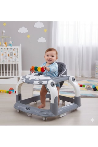 Kornalı Oyuncaklı Mama Tablalı Zıp Zıp Hoppala Yürüteç & Örümcek & İlk Adım