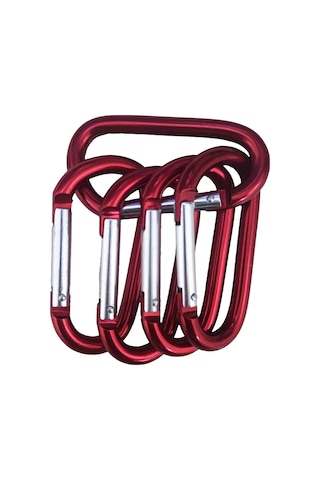 Alüminyum Kırmızı Karabina 8mm 5adet metal