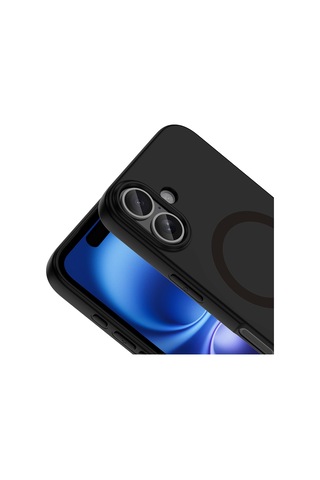 Apple iPhone Uyumlu 17 Kılıf M-safe Şarj Özellikli Zore Aris Silikon Kapak - Siyah